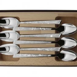 COFFRET 6 cuillères table LE THIERS INOX DECOR NATURA roger orfevre