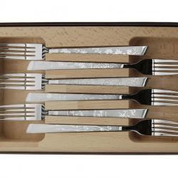 COFFRET 6 fourchettes LE THIERS INOX DECOR NATURA roger orfevre