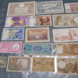 lot de 17 billets ou bons FRANCE+5 cadeaux surprise liés numismatique