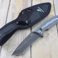 Couteau Survivaliste Chasse Winchester Tanto Lame Acier Inox Manche Micarta Etui Nylon