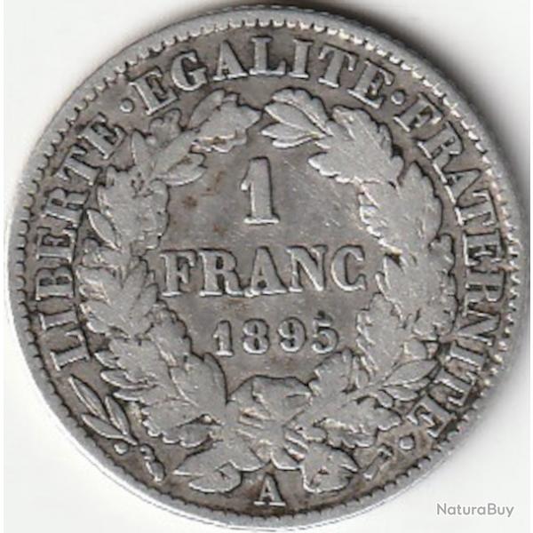 Pice de Monnaie France 1 franc Crs IIIe Rpublique 1895 A Argent