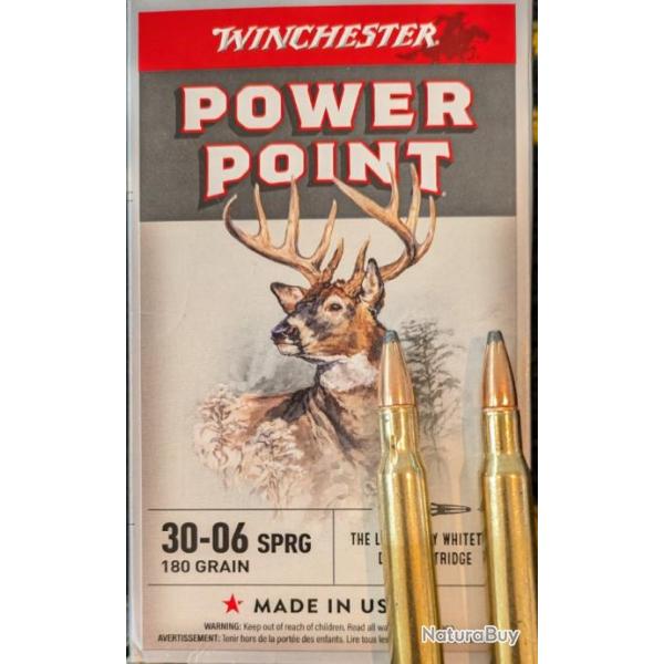 Winchester 30.06 Power Point 180 gr x 3 botes port compris