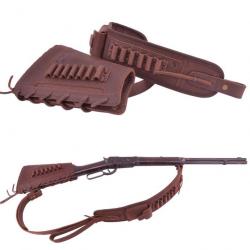 Sangle en cuir pour fusil Righty Hunter  Rife. 357 .30-30 (CAFE) LIVRAISON GRATUITE !!