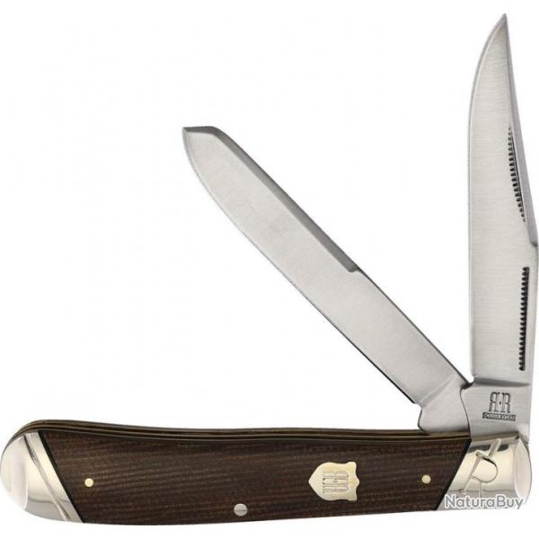 Couteau Pliant Rough Ryder Tater Skin Trapper Lame Acier 440 Manche Micarta RR2330