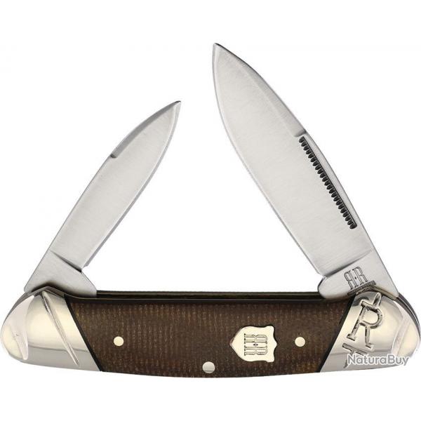 Couteau Pliant Rough Ryder Canoe Manche Micarta Lames Acier 440 RR2331