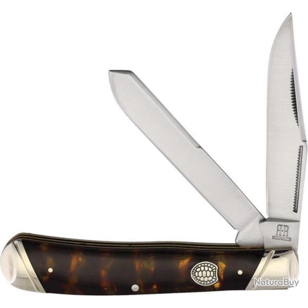 Couteau Pliant Rough Ryder Imitation Tortoise Trapper Lames Acier 440 RR2453