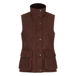 Gilet matelassé huilé femme Noisette