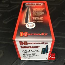 100 ogives HORNADY cal 7.62 310" 123gr sp