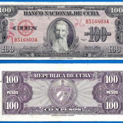 Cuba 100 Pesos 1954 Aguilera Billet Peso