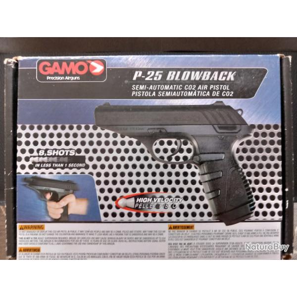 Pistolet CO2 4,5mm P25 blowback mtal Gamo