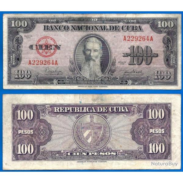 Cuba 100 Pesos 1950 Aguilera Billet Peso