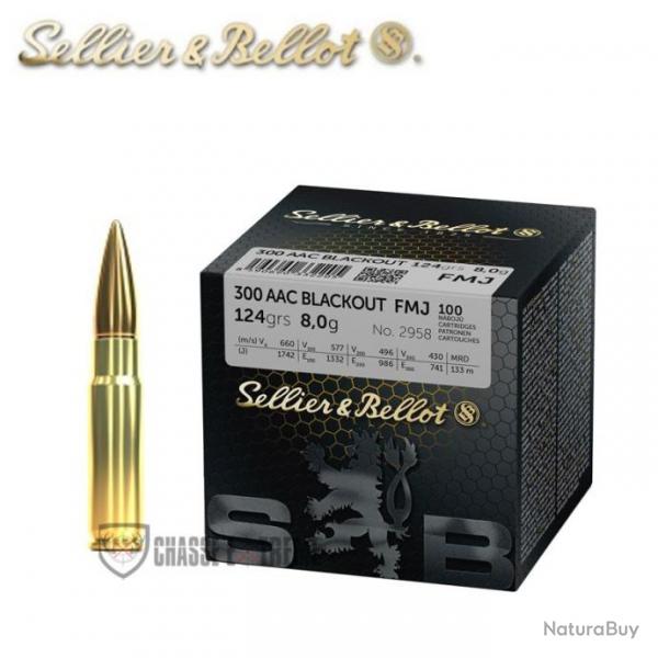 100 Munitions S&B Cal 300 AAC Blackout 124Gr FMJ