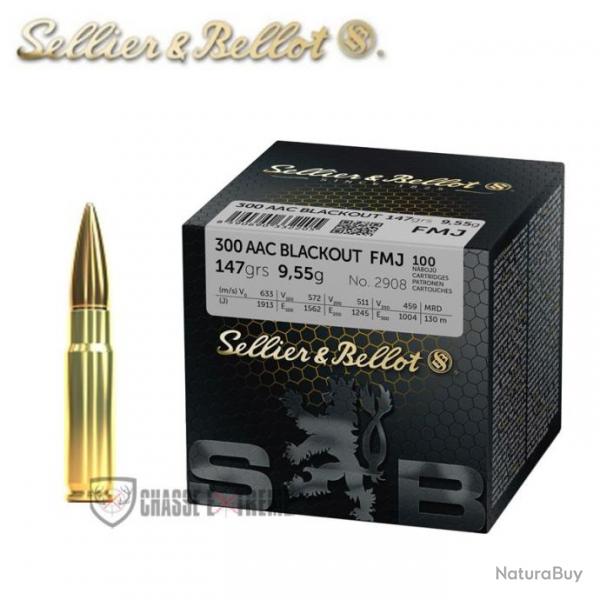 100 Munitions S&B Cal 300 AAC Blackout 147Gr FMJ