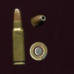 .22 Spitfire - RARE calibre US - balle cuivre pointe creuse - étui de 32.5 mm