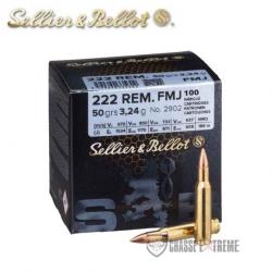 100 Munitions S&B Cal 222 Rem 50Gr FMJ