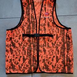 Gilet de chasse orange fluo Leica Hubertus