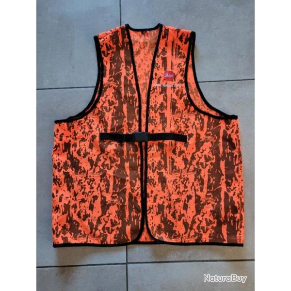 Gilet de chasse orange fluo Leica Hubertus