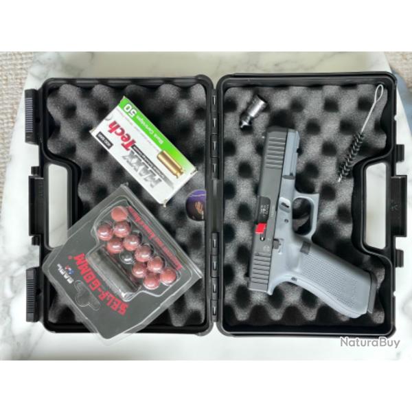 Pistolet Glock 17 Gen5 "TUNGSTEN GREY" calibre 9mm PAK - Self-gomm