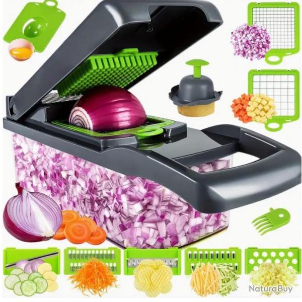 Mandoline Cuisine Multi-Fonction Trancheuse pour les Lgumes 16 en 1 Hachoir