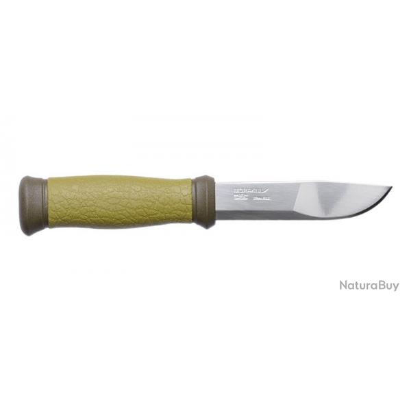 Morakniv 2000 vert - Lame 109mm - Manche Caoutchouc TPE - Etui Polymre