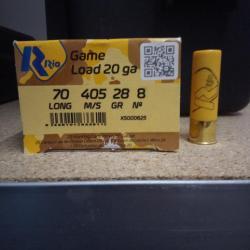 CARTOUCHE RIO GAME LOAD CAL20 70MM 28GR PLOMB N°8 BJ