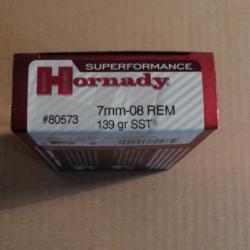 Munitions 7-08 Rémington 139 gr. Hornady SST