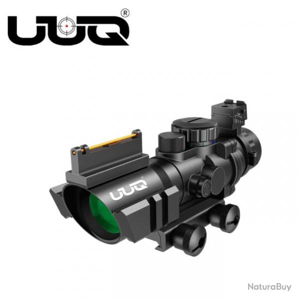 Lunette tactique  prisme UUQ 4x32 pour fusil  illumination triple rouge/ver  LIVRAISON GRATUITE !!