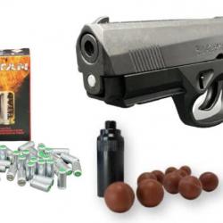 Pack défense avec embout GOMM COGN + pistolet d'alarme Kimar PK4 à Blanc + Boîte de 50 Munitions