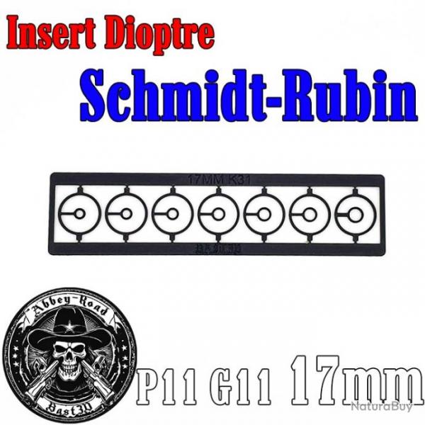 7 Insert dioptre Schmidt Rubin P11 G11 17mm - Rond - Bast3d