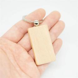 Porte clés en bois rectangulaire personnalisable