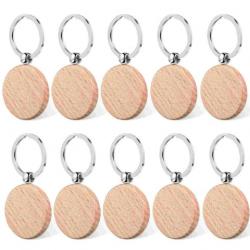 Vente Flash ! Porte clés en bois rond personnalisable