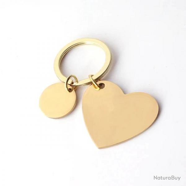 Vente Flash ! Porte cl coeur dor en mtal  personnaliser