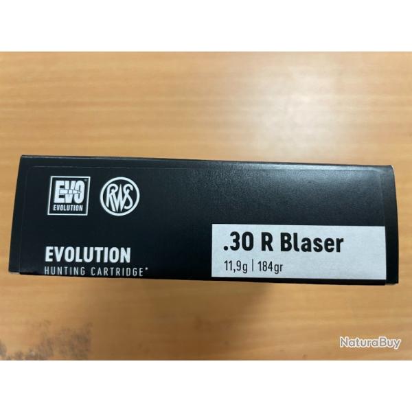 RWS CALIBRE 30 R BLASER EVOLUTION 11.9G BOITE DE 20 BALLES (VENDU PAR 2 BOITES)