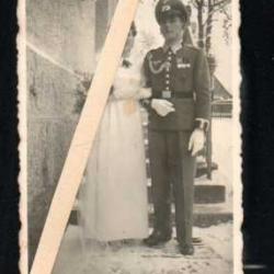 mariage soldat allemand en tenue de parade décoré  photo lieu inconnu III e reich