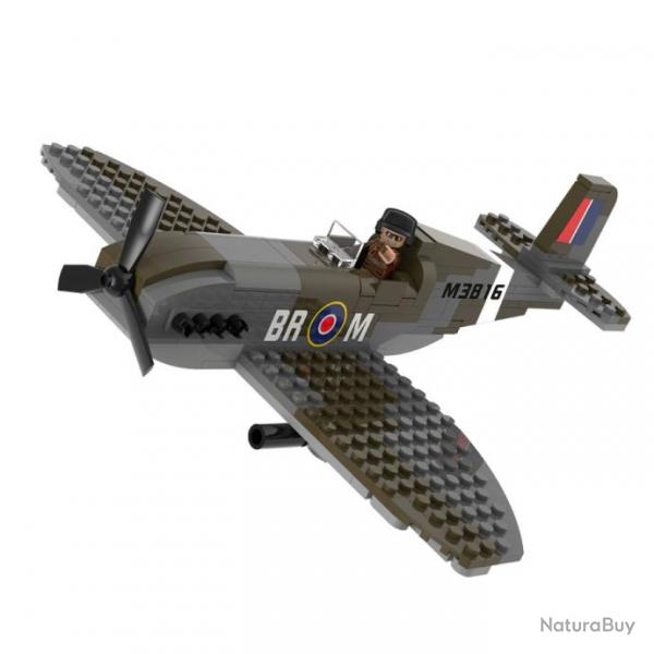 Avion Spitfire WW2 | Sluban (0001 4186) - Briques plastiques