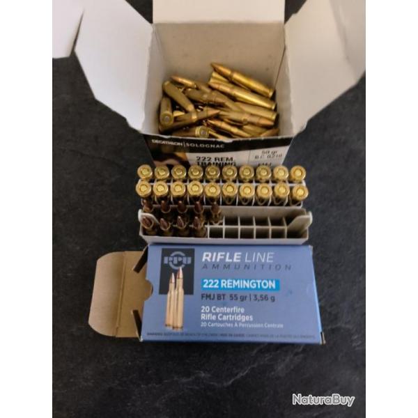 Munitions 222 remington