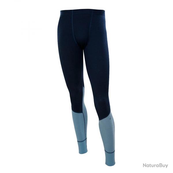 Caleon long homme chaud en pure laine mrinos bicolore bleu bleu  XL (extra large)