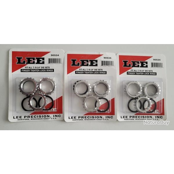 Lee Precision - Lot de 3 Lock Rings - Bagues de rglage de jeux d'outils - 90534