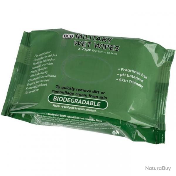 Lingettes lavantes BCB Military Wet Wipes (lot de 25)