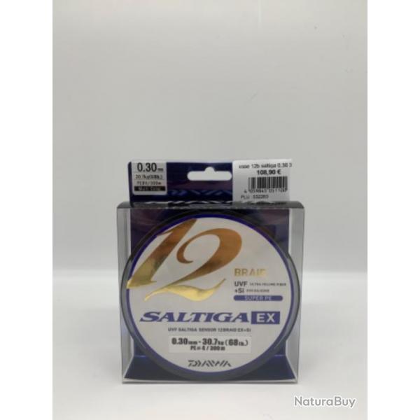 Tresse Daiwa Saltiga 12 Braid Ex - 300M 0,30mm