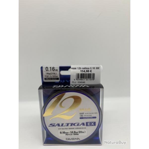 Tresse Daiwa Saltiga 12 Braid Ex - 300M 0,16mm