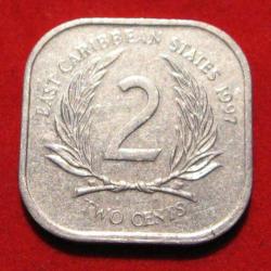 CARAIBES  piece de 2 cents 1997 ttb