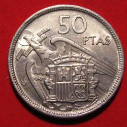 ESPAGNE  piece de 50 PESETAS  1957 ttb