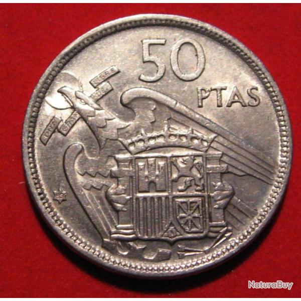 ESPAGNE  piece de 50 PESETAS  1957 ttb