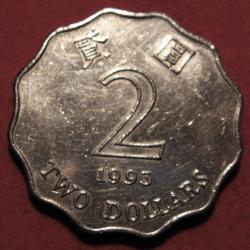 HONG KONG  piece de 2 dollars 1993 TTB