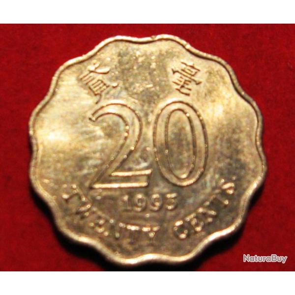 HONG KONG  piece de 20 cents 1993 TTB