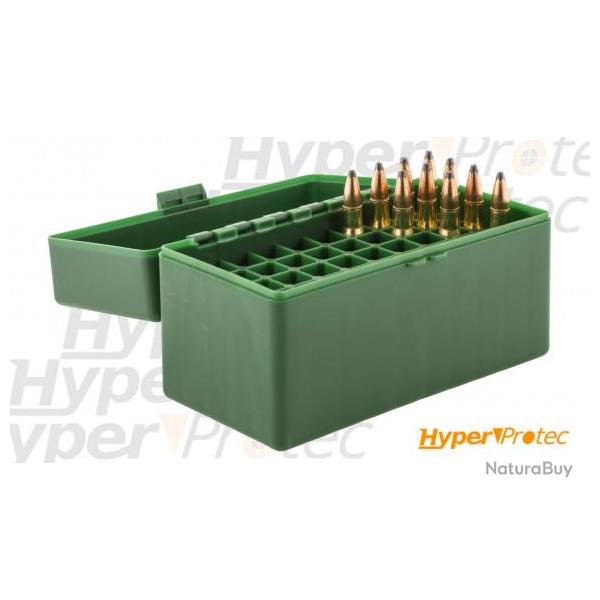 Boîte de rangement 50 cartouches 30-06 de 6 à 7mm