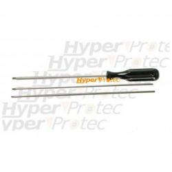 3 baguettes de nettoyage en acier pour calibre 5.5 mm