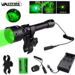 Lampe de chasse avec interrupteur à distance +monture canon +chargeur +piles Black friday ! Vert