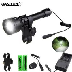 Lampe de chasse avec interrupteur à distance +monture canon +chargeur +piles Black friday ! Blanc